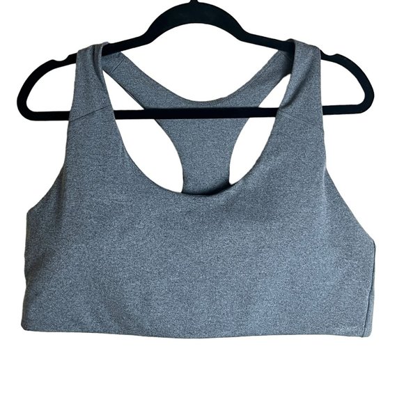 Old Navy Active Medium Support PowerSoft Go-Dry Sports Bra Grey Plus Size 2X - Picture 2 of 6